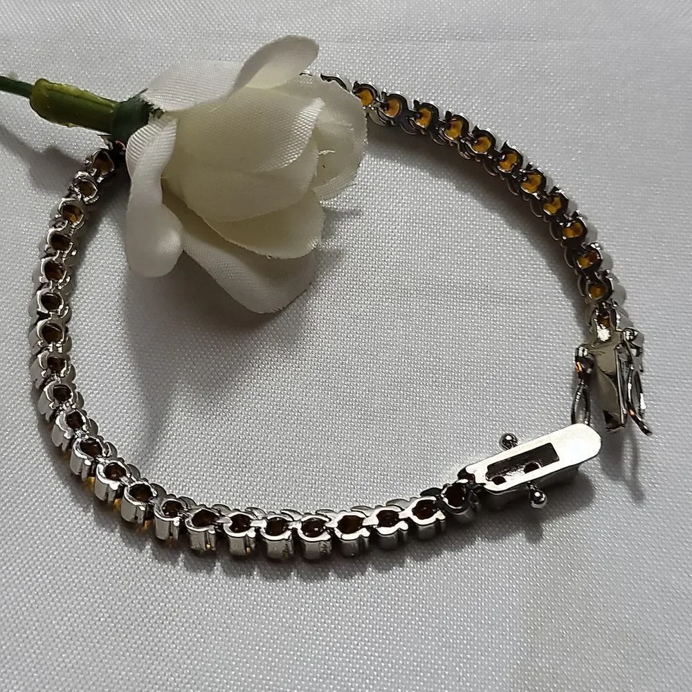 GLAMOURESQ, NEW, 5.25CT CITRINE, 14K GOLD-FILLED BRACELET BG904TZ - Picture 4 of 9